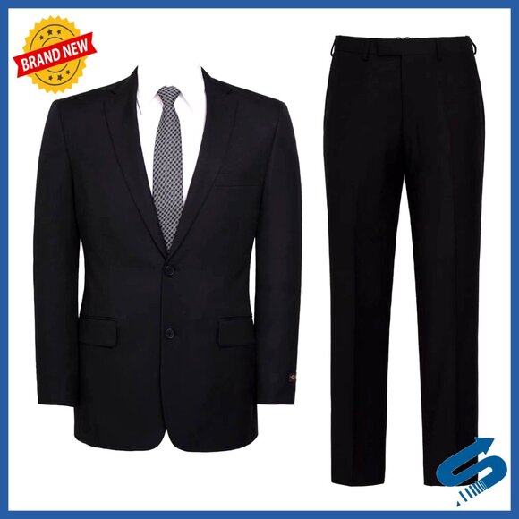 Classic Fit Men's Suit Set 2 Piece Jacket Pants Business Wedding